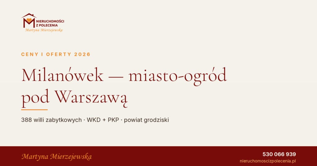 Milanówek — miasto-ogród, 388 willi zabytkowych, WKD + PKP